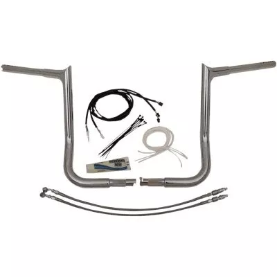 FBI Fat Baggers Chrome 14" EZ Install Pointed Handlebar Package Harley FLH 14-20