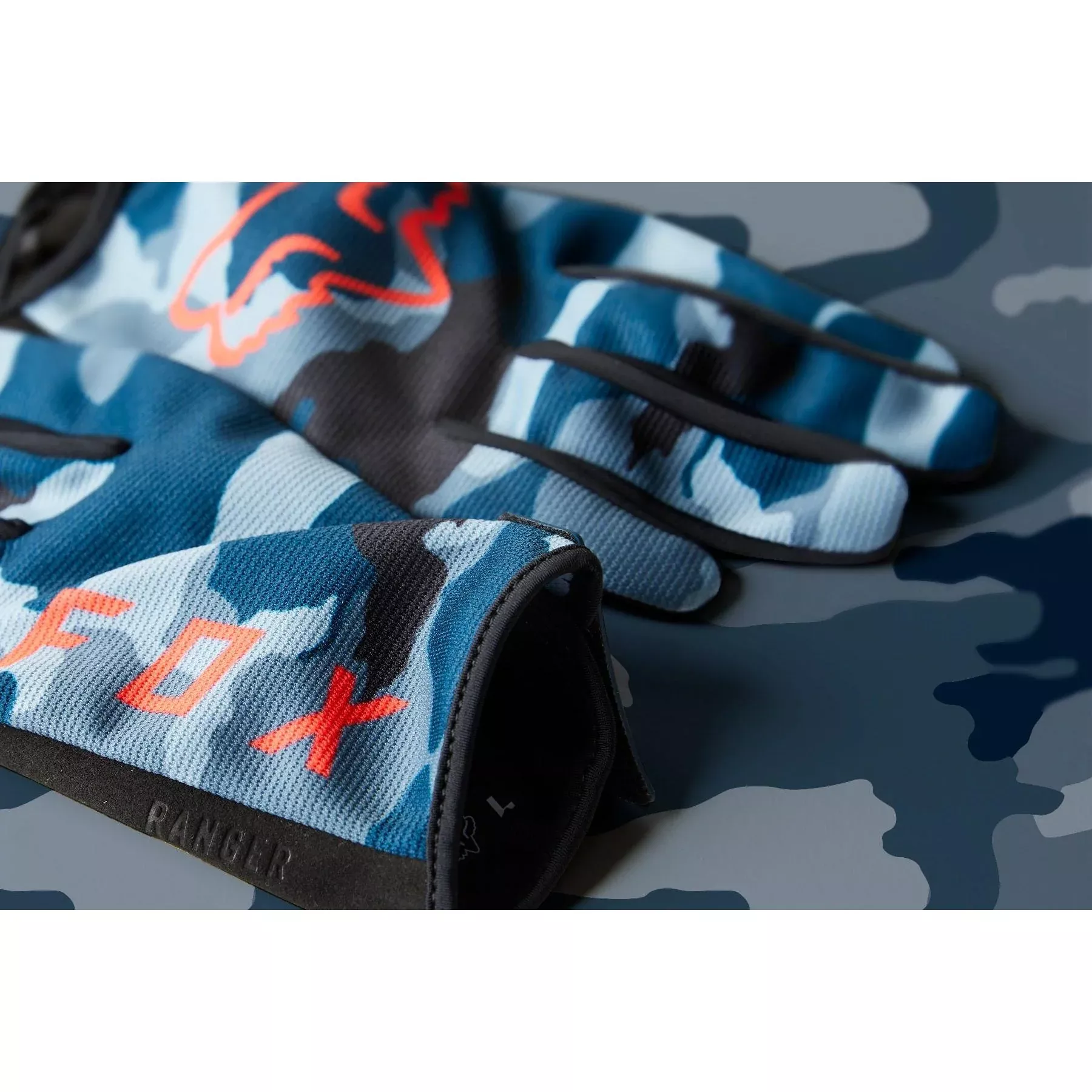 FOX Ranger Refuel Full Finger Gloves Blue Camo