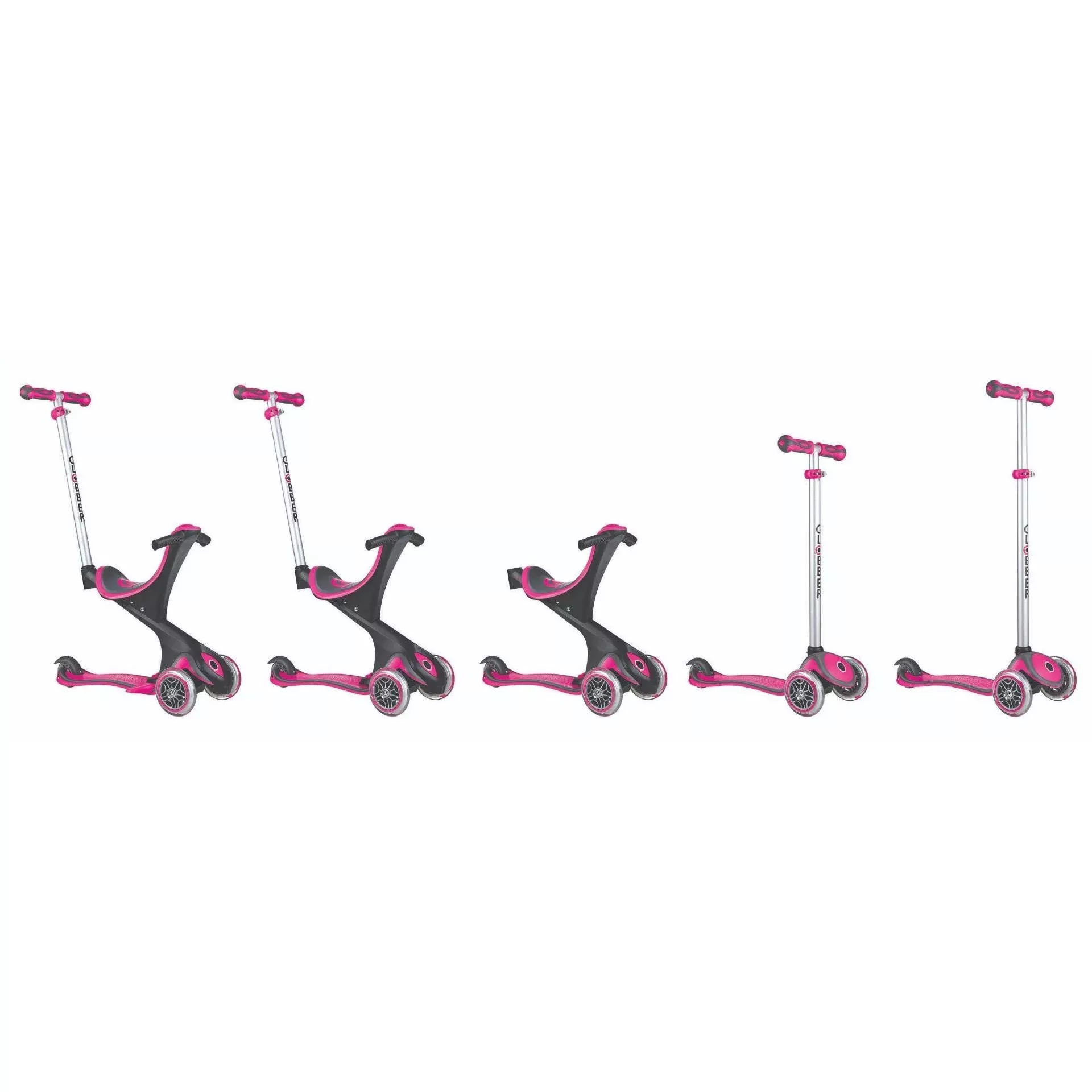 Globber EVO Comfort Convertible Scooter Deep Pink