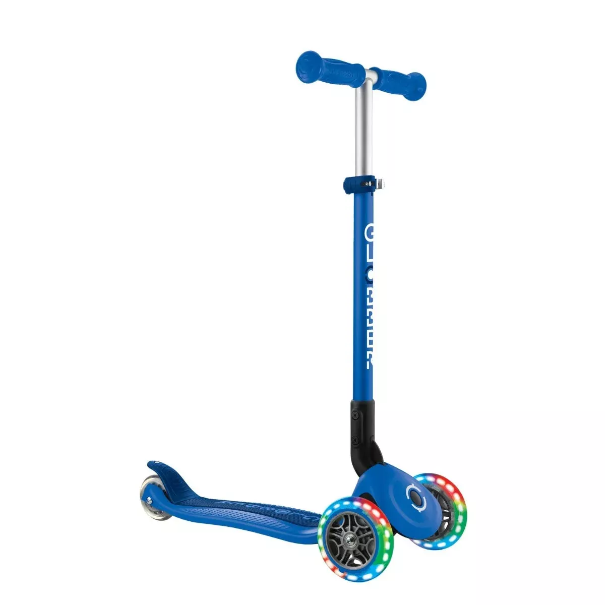Globber Primo V2 Foldable Lights Kids Scooter Navy Blue