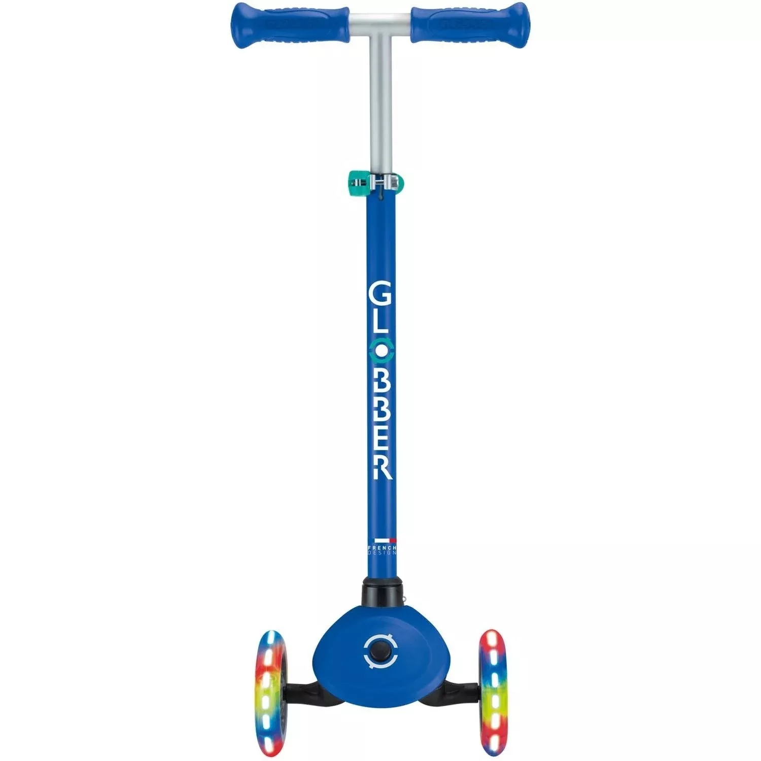 Globber Primo V2 Scooter With Lights And Griptape Navy Blue/Emerald Green