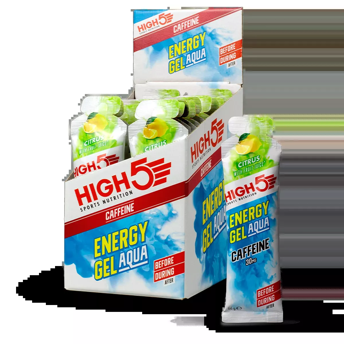 HIGH5 Energy Gel Aqua Caffeine Citrus Box of 20
