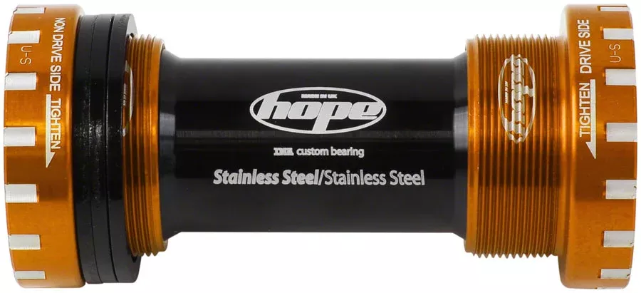 Hope BSA Threaded Bottom Bracket – 68/73mm, For 24mm Spindle, Stainless, Orange