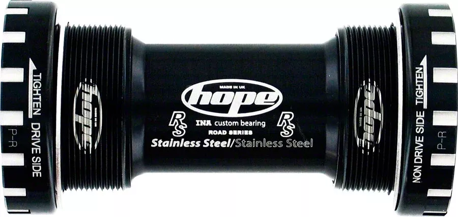 Hope BSA30 Threaded Bottom Bracket – 68/73/83/100/120mm, For 30mm Spindle, Stainless, Black