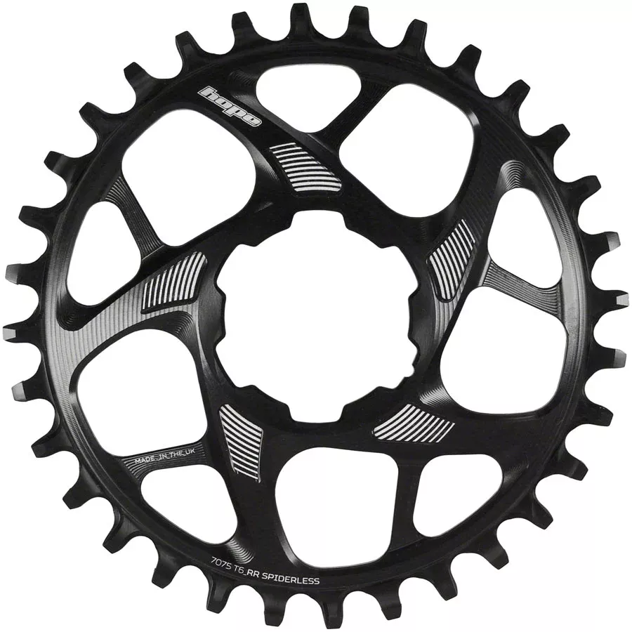 Hope Spiderless Retainer Chainring – 34t, Hope Direct Mount, R22, Black