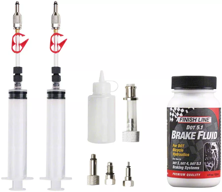 Jagwire Pro DOT Bleed Kit with Finish Line DOT 5.1 Fluid – For Avid, Hayes, Formula, and Hope Disc Brakes
