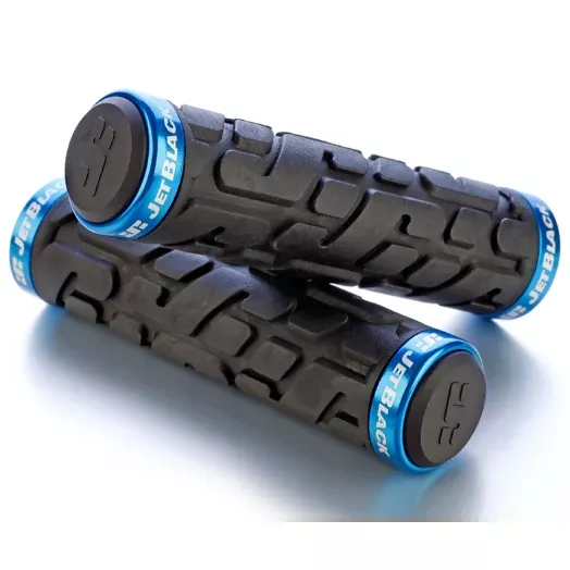 JetBlack Rivet LockOn Grips Light Black/Cyan