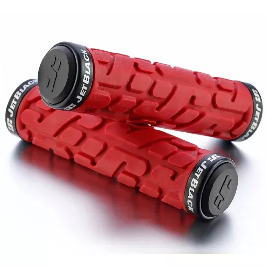 JetBlack Rivet LockOn Grips Red/Black