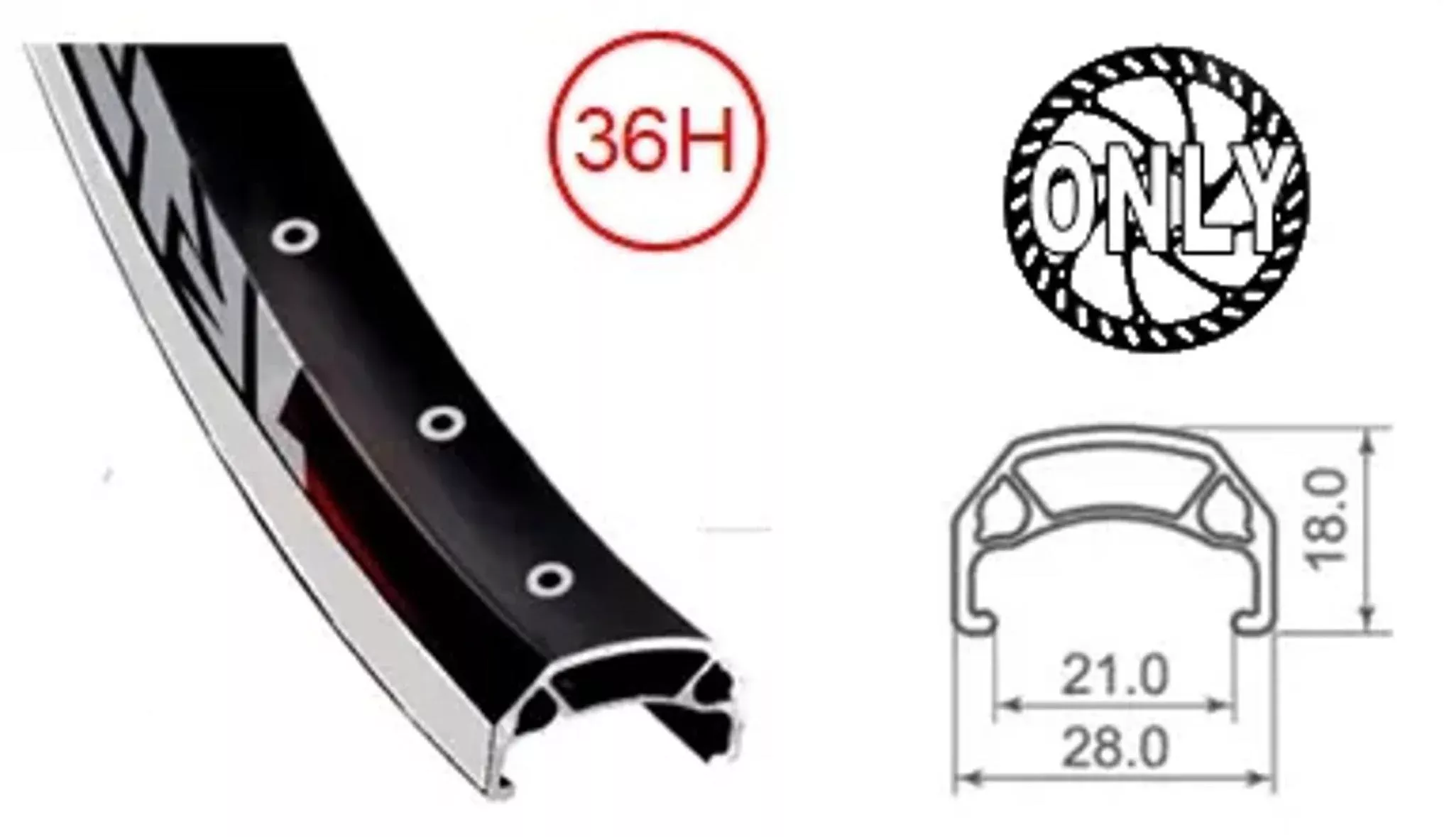 Jetset CH-E213 Joytech 8/10-Speed QR MTB Rear Wheel 26''