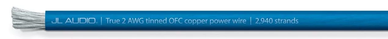 JL Audio 50ft Spool of Translucent Blue Power Wire, 2 AWG