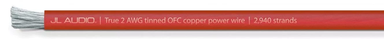 JL Audio 50ft Spool of Translucent Red Power Wire, 2 AWG