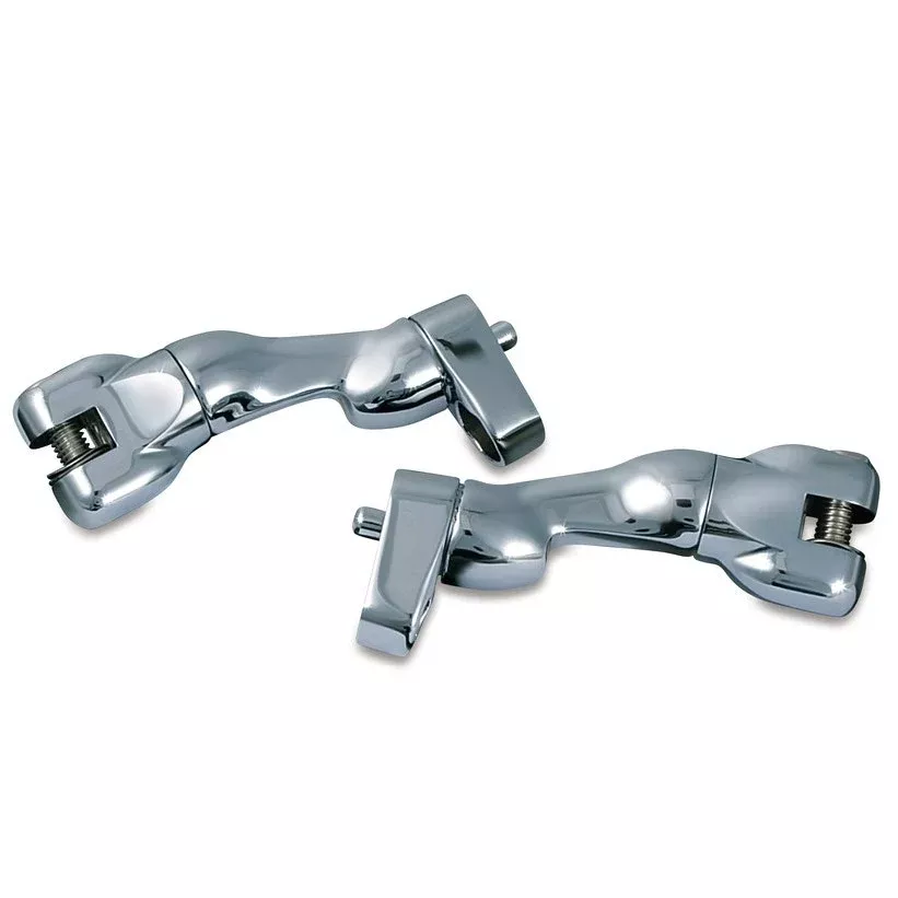 Kuryakyn 7504 Chrome Adjustable Passenger Peg Mounts Harley & Indian 93-Up