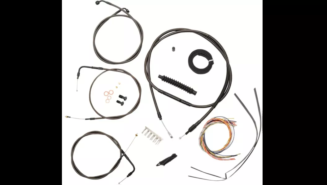 La Choppers Complete Midnight Cable Line 12"-14" Kit Harley 04-06 Sportster