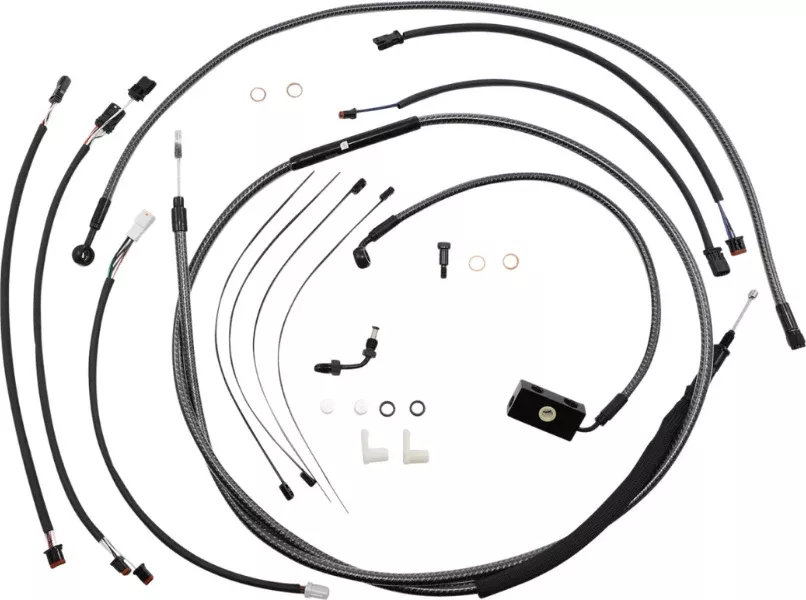 Magnum KARBONFIBR 12-14 Handlebar Control Cable Install Kit Harley Softail 18-Up
