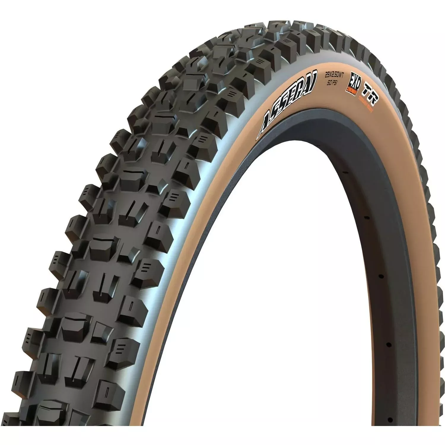 Maxxis Assegai EXO TR Folding MTB Tyre 29 x 2.6'' 60TPI Tanwall