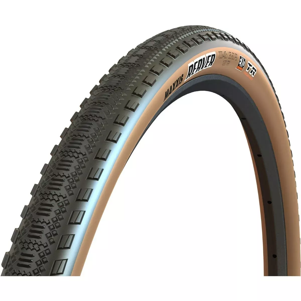Maxxis Reaver 700 X 45 Folding 120TPI EXO TR Tyre Tanwall