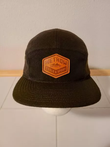 Methow Cycle & Sport MCS Cap 5 Panel Wool Cap Lthr Patch