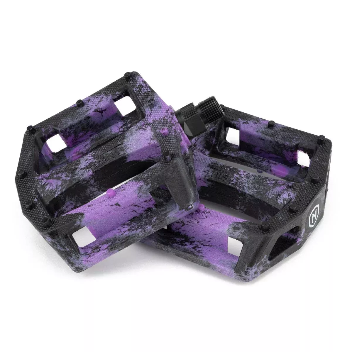 Mission Impulse BMX Pedals Black/Purple Splash