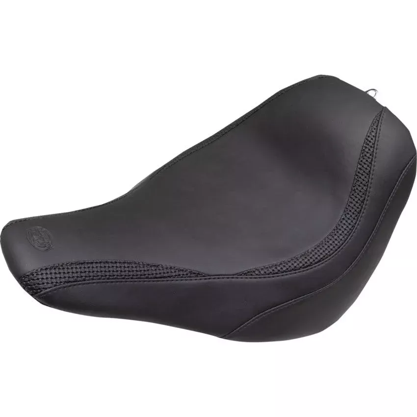 Mustang Black Basketweave Runaround Solo Seat 4 Harley
