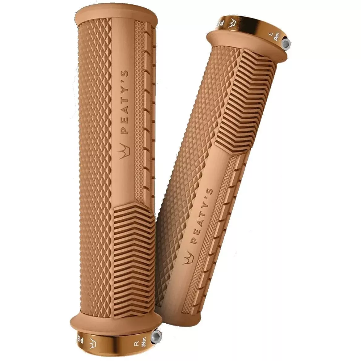 Peatys Monarch Thin Knurl Grips 130 x 30-32mm Gum