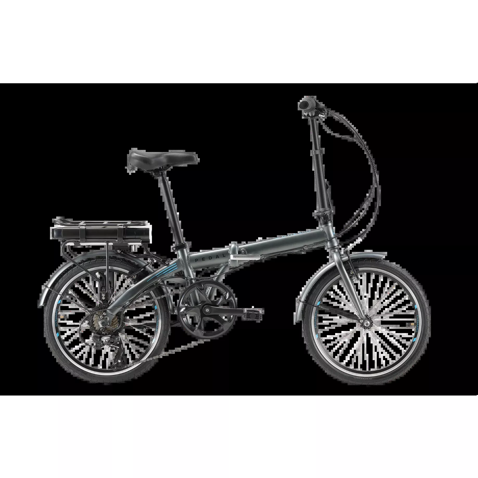 Pedal Dynamo Plus Electric Folding Bike Charcoal
