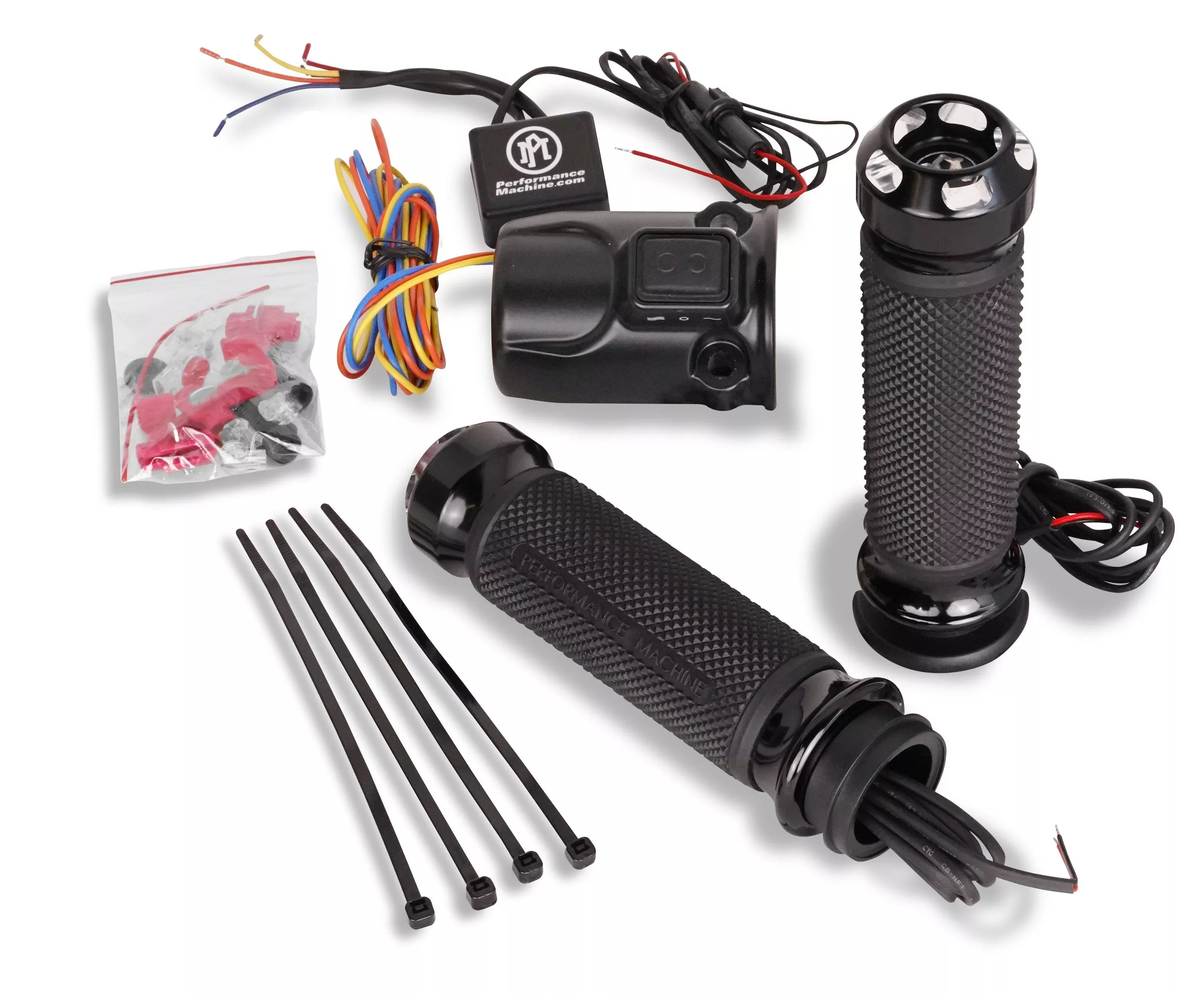 Performance Machine Apex Heated Grips Contrast Cut Harley Road Glide TBW 15-Up