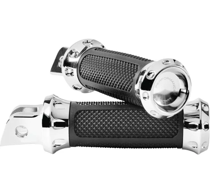 Performance Machine Chrome Overdrive Rider Footpegs Harley M8 Softail 18-