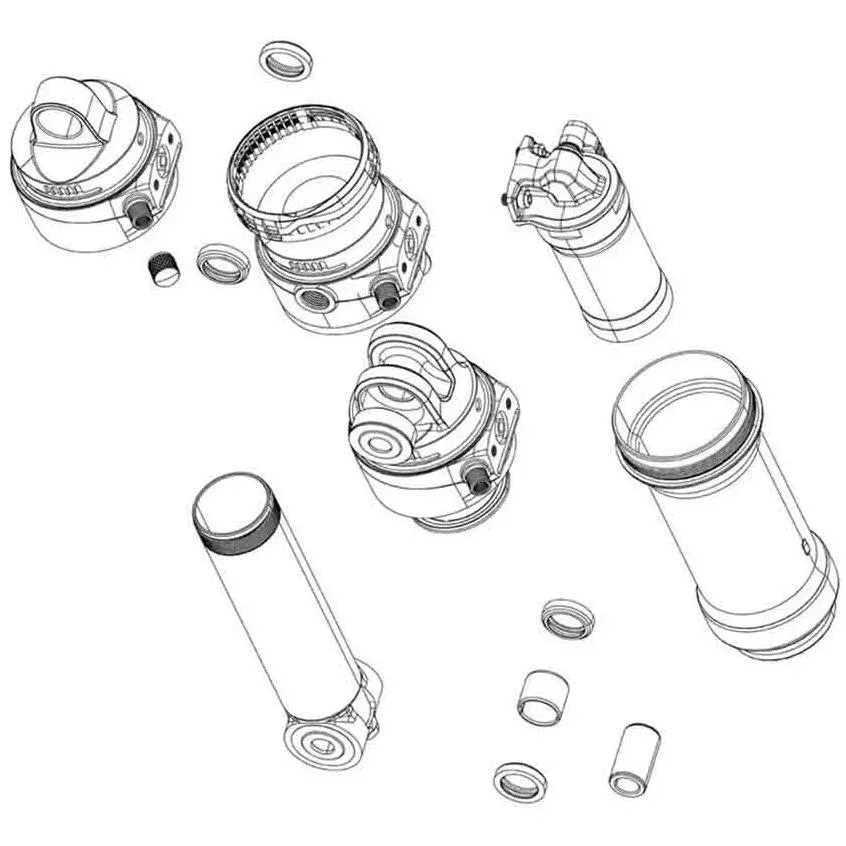 Rockshox Rear Shock Mounting Hardware 3-piece 1/2”(compatible with Imperial & Metric shocks) 8X30.0