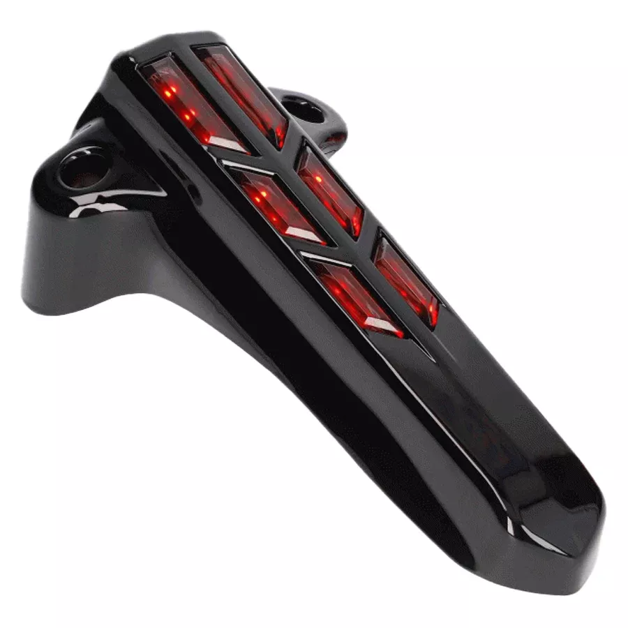 Saddle Tramp Black Front Fork Cover Red LED Accent Lights Harley Touring 14-Up