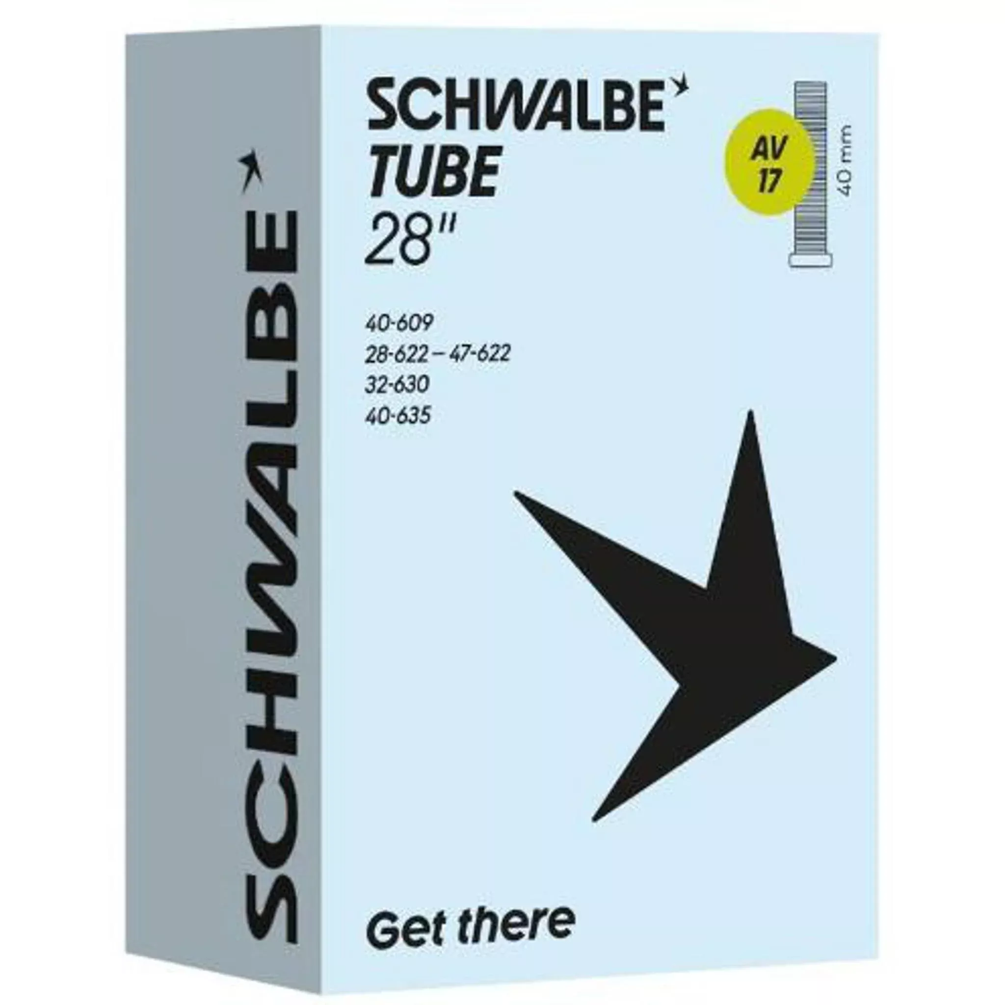 Schwalbe No. 17 Schrader Valve Inner Tube 700×28-47C Black