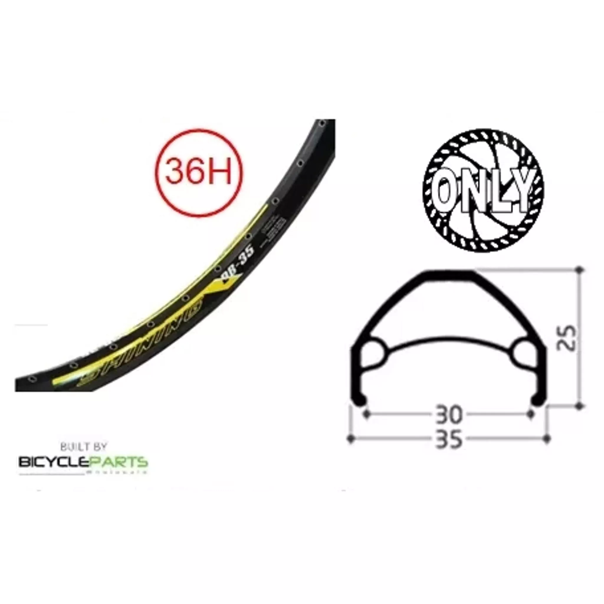 Shining DB-35 Novatec Front MTB Wheel 26” Black