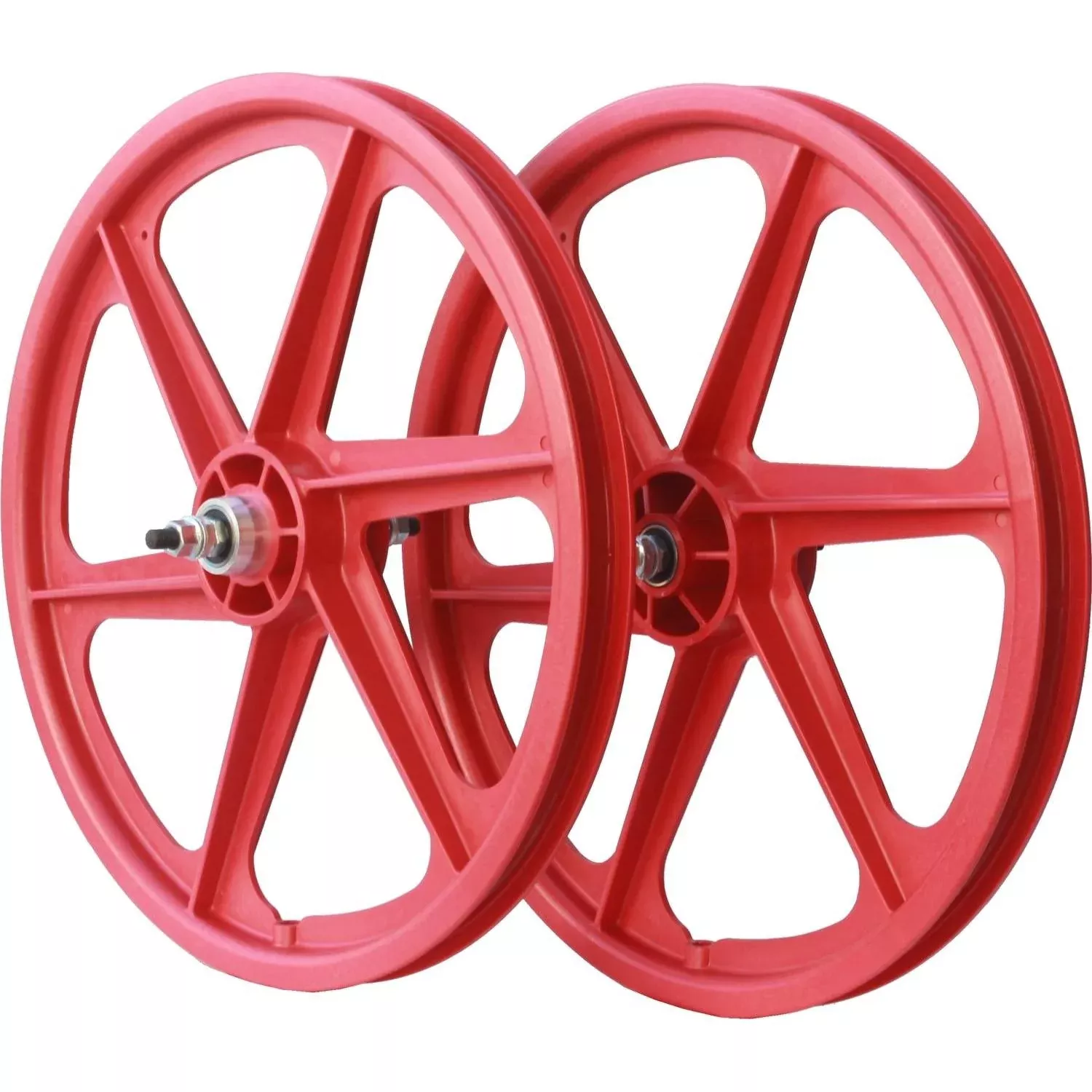 Skyway TUFF 20” 6 Spoke BMX Wheel Set 20” Red