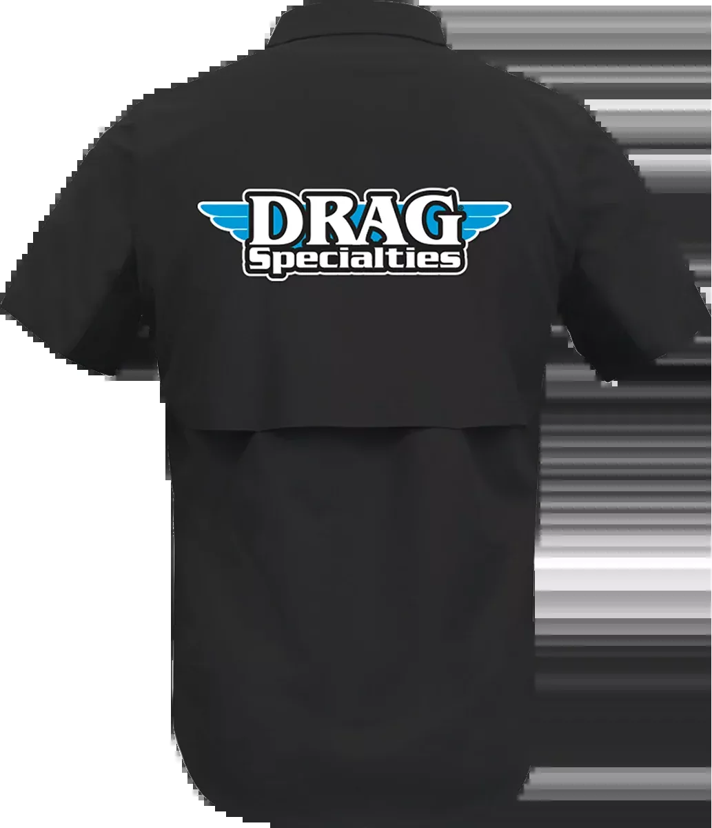 THROTTLE THREADS Drag Specialties Vented Shop Shirt - Black - 3XL DRG31ST26BK3X