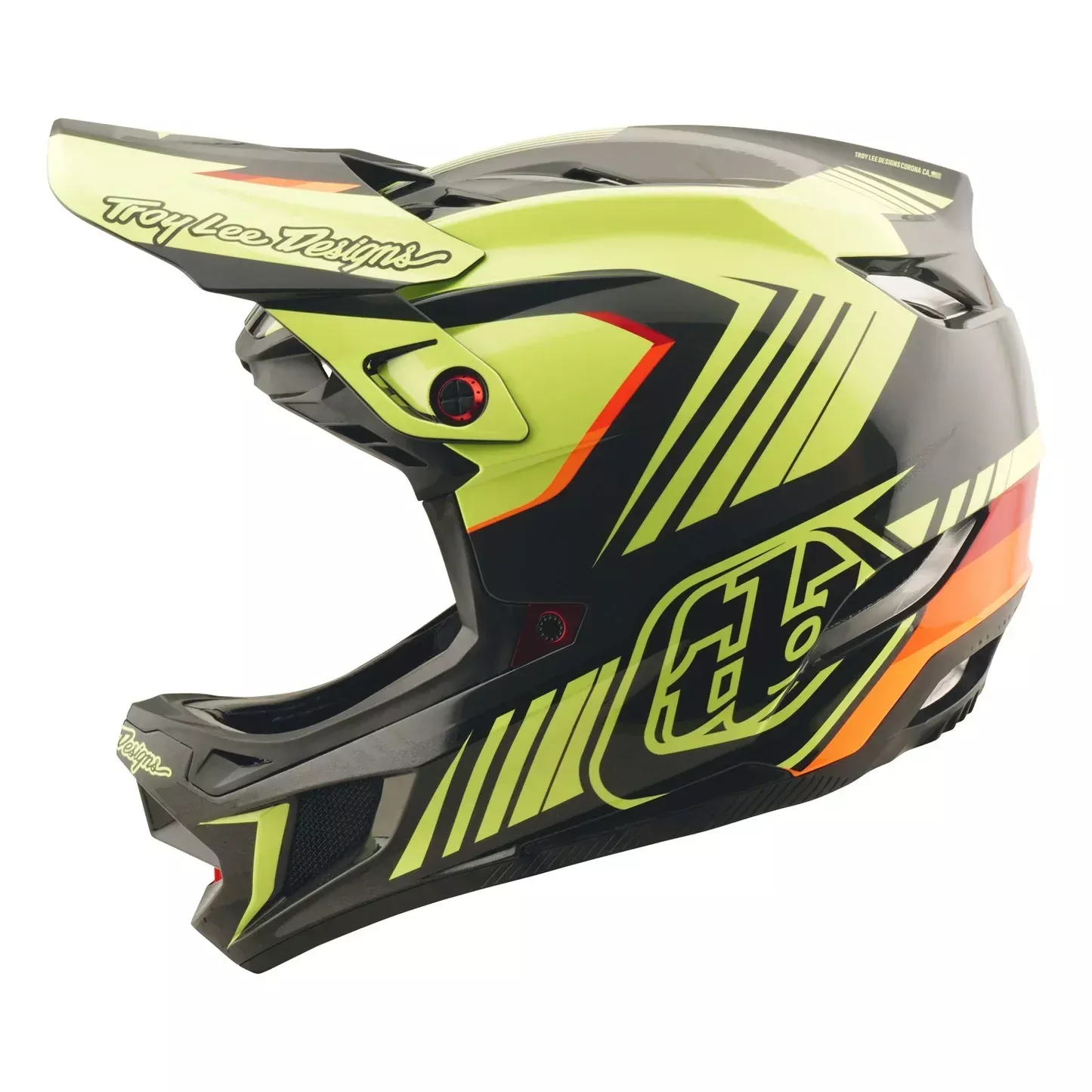 Troy Lee Designs D4 Polyacrylite Full Face Helmet – Qualifer – Black-Yellow