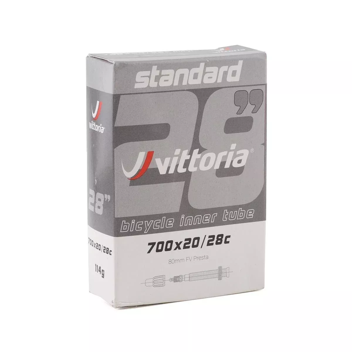Vittoria Standard Presta Valve Tube 700 x 20-28c 80mm