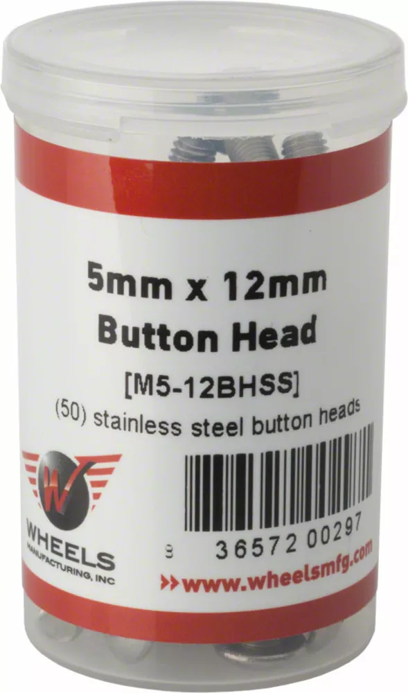 Wheels Manufacturing Wheels Manufacturing M5 x 12mm Button Head Cap Screw Stainless Steel Bottle/50