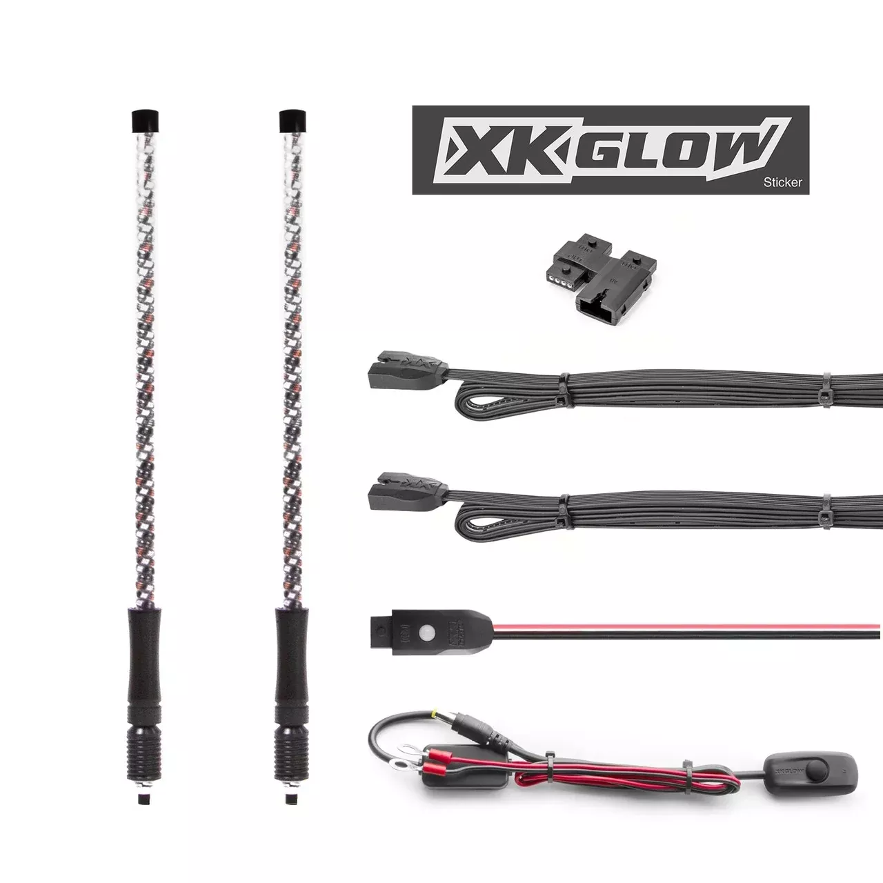 XK Glow 2nd Gen LED Whip Light Dual Kit Single 32" XK-WHIPC-ADV