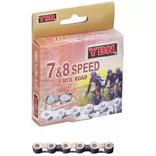 YABAN 7-8 Speed MTB/ROAD Chain 116L Solid Pin Half Silver/Brown